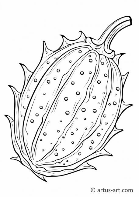 Dragon Fruit Slice Coloring Page